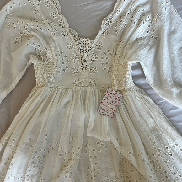 Free People Cream Embroidered Dress - Picture 3 of 3
